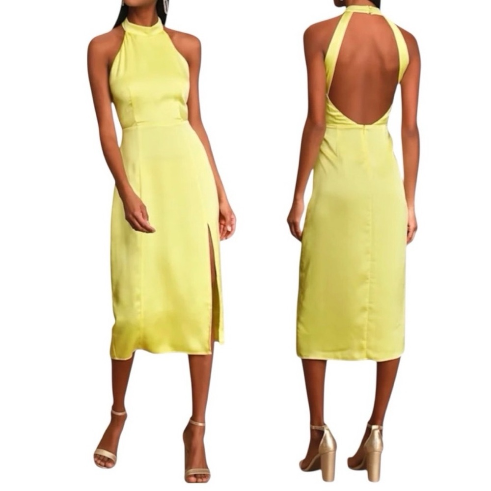 Lulu's Vibrant Yellow Backless Dress